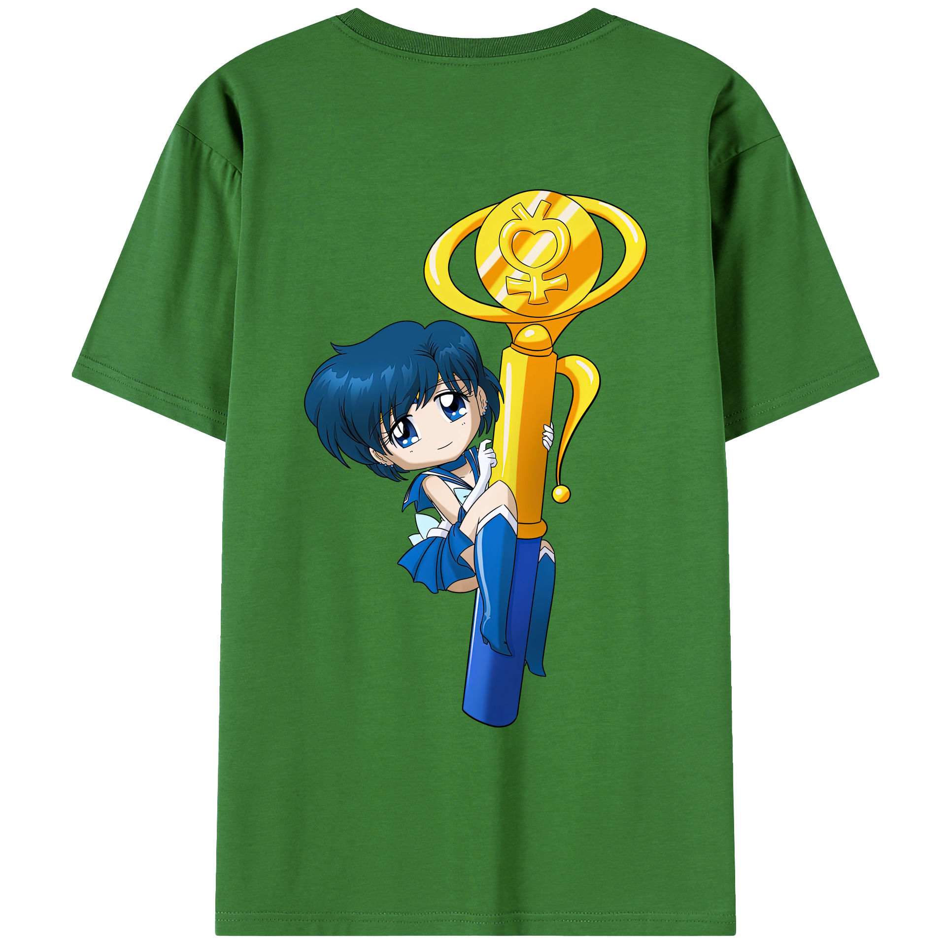 （画像用） 美少女戦士セーラームーン 水野 亜美 みずの あみ Sailor Moon Mizuno Ami レディース半袖Tシャツ(バックプリント)